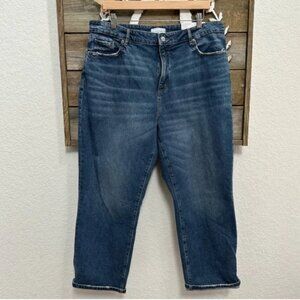LOFT curvy high rise‎ the straight crop denim jeans size 32 NWT